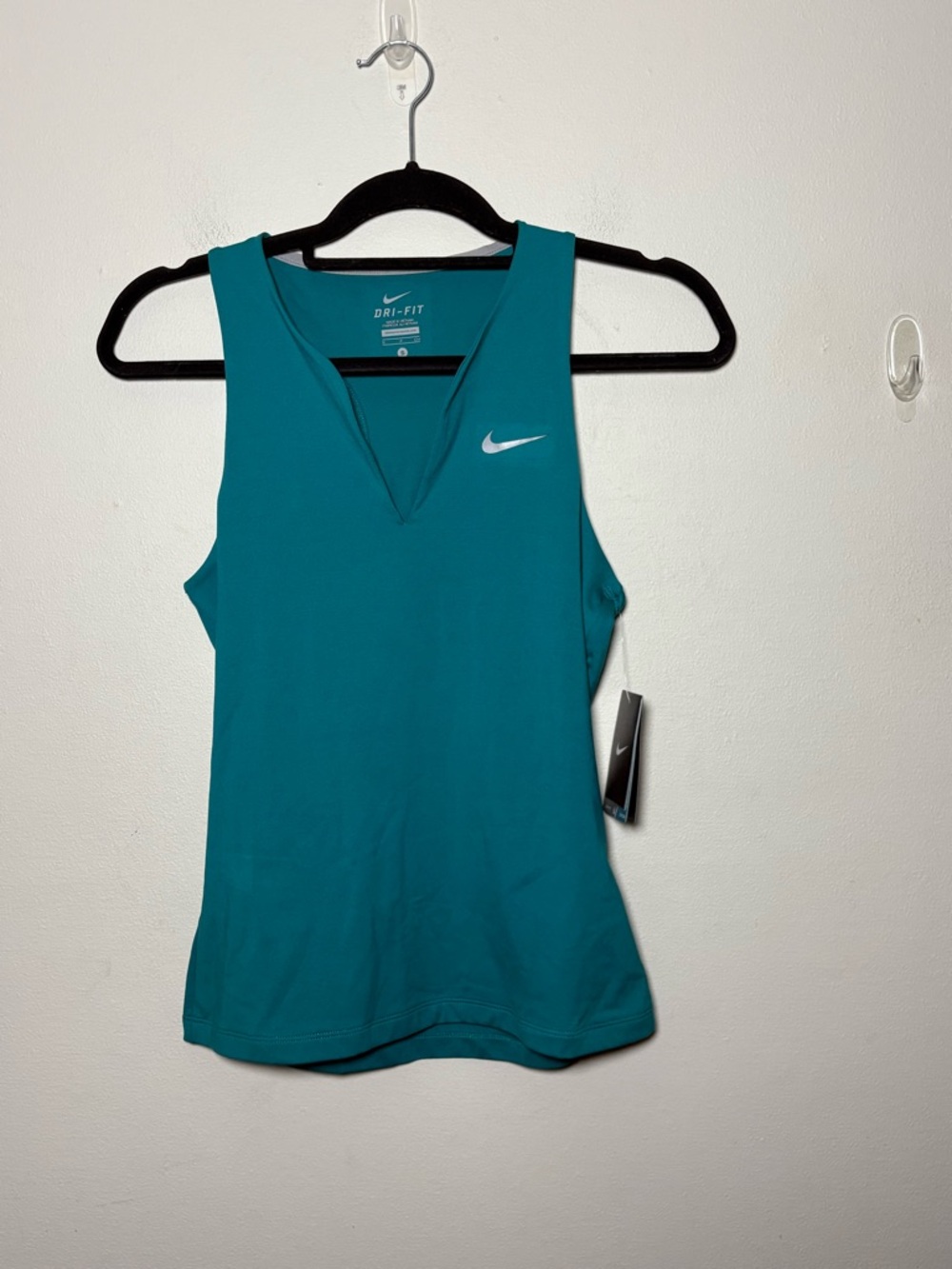 Nike Dri-FIT Teal Women's Court Victory Tennis V-Neck Tank Top Size S